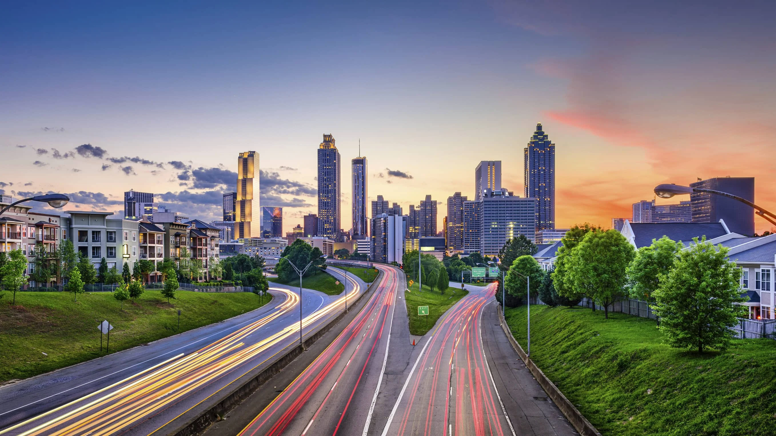 Atlanta Georgia Skyline - Marietta Wallpaper Hanger Service Area